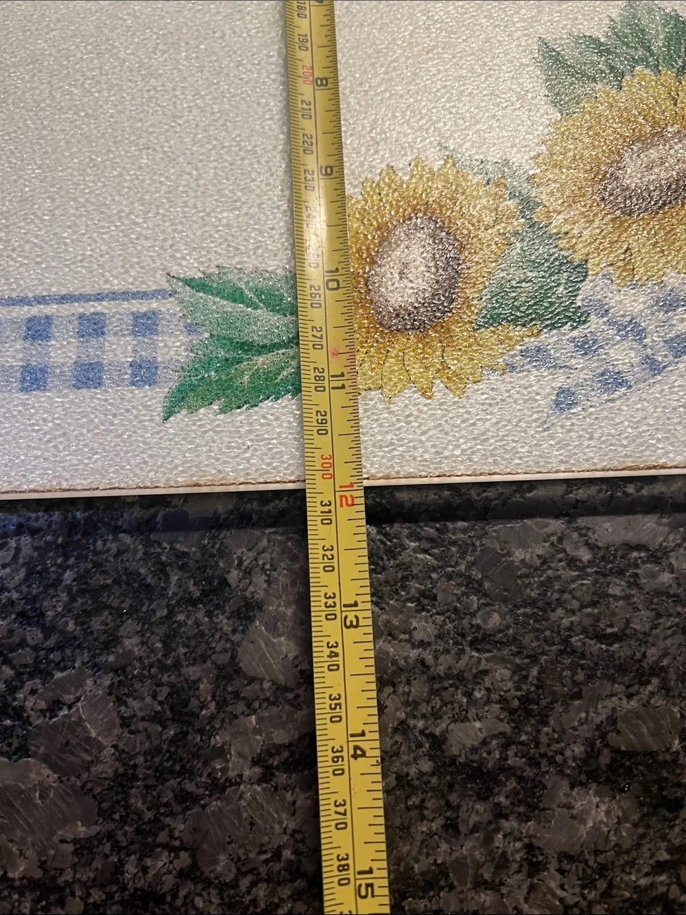 Corningware Sunsations 12x15 Glass Counter Saver  Sunflower Decorative Glass.